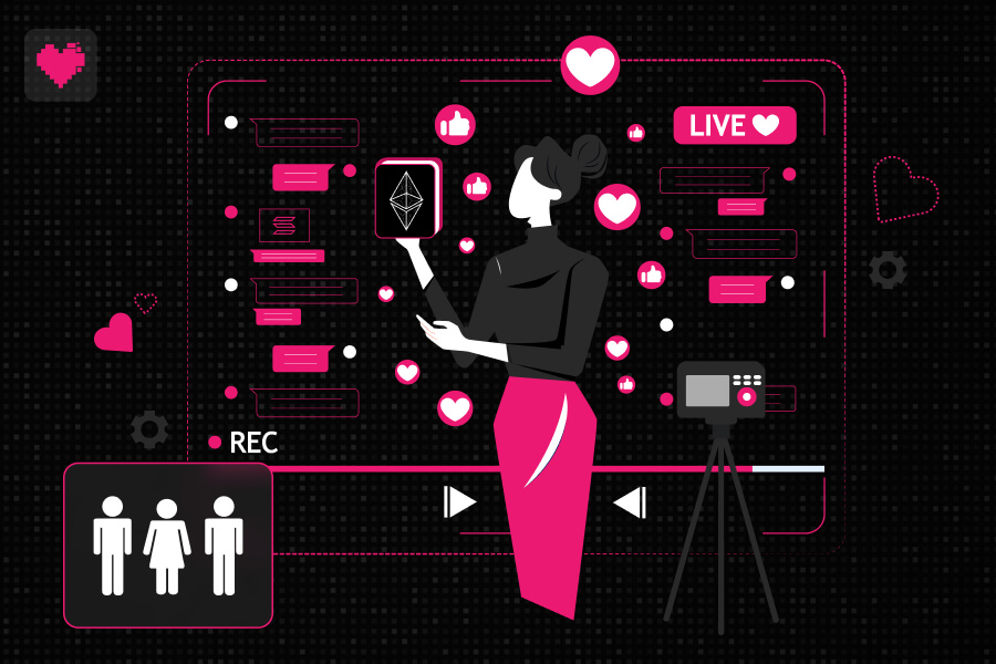 Crypto influencer marketing: influencers discussing blockchain projects across platforms